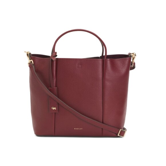 RADLEY LONDON Merlot Leather Henrietta Place Medium Open Top Tote - Picture 1 of 2